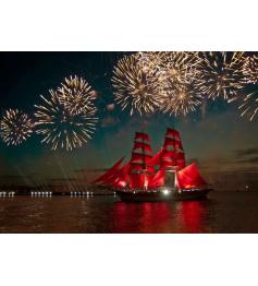 Puzzle Bluebird Feux d'artifice sur un Voilier 500 pièc