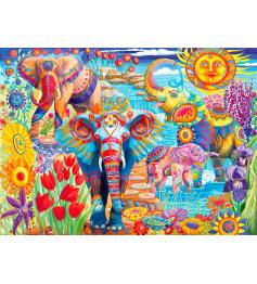 Bluebird Jardin d'éléphants colorés Puzzle 6000 pièces