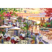 Puzzle Castorland Coucher de Soleil sur la Ville Romantique de 1