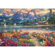 Puzzle Castorland Montagne Majestueuse au Printemps de 1500 Pcs