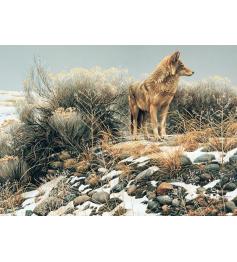 Cobble Hill Coyote dans l'hiver froid Puzzle 1000 pièces