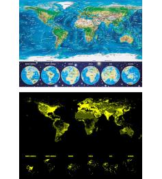 Puzzle carte du monde physique Educa (néon) 1000 pièces
