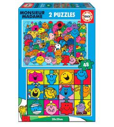 Puzzle Educa Monsieur Madame 2 x 48 pièces