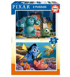 Puzzle Educa Pixar 2 x 20 pièces
