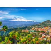 Puzzle Enjoy Volcan Etna et Taormina, Sicile de 1000 Pièces