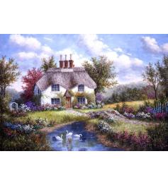 Puzzle Grafika Chalet du Ruisseau des cygnes de 1000 Pieces