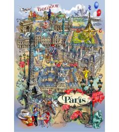 Puzzle Grafika Paris Collage de 1000 Pieces