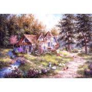 Puzzle Grafika Chalet du Ruisseau des cygnes de 1000 Pieces