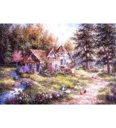 Puzzle Grafika Chalet du Ruisseau des cygnes de 1000 Pieces