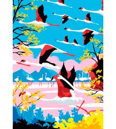 Puzzle Hachette L'Envol des Flamants Roses 500 pièces