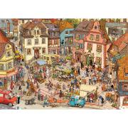 Heye Puzzle Place du Marché, Boîte Triangulaire 1000 Pièces