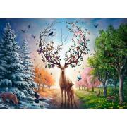 Puzzle Ravensburger Le cerf magique et les quatre saisons 1000 p