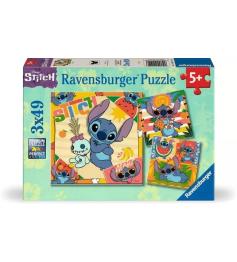 Puzzle Ravensburger Disney Stitch 3x49 pièces