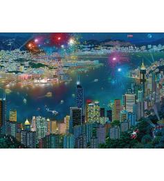 Schmidt Puzzle Feux d'artifice sur Hong Kong 1000 pieds